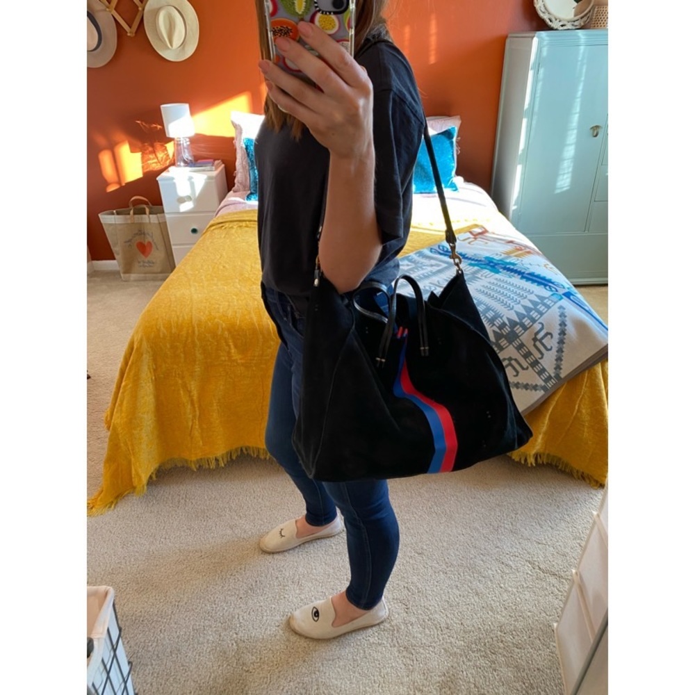 ✨Sold ✨ CLARE V. Simple Stripe Suede Tote - Picture 13 of 16